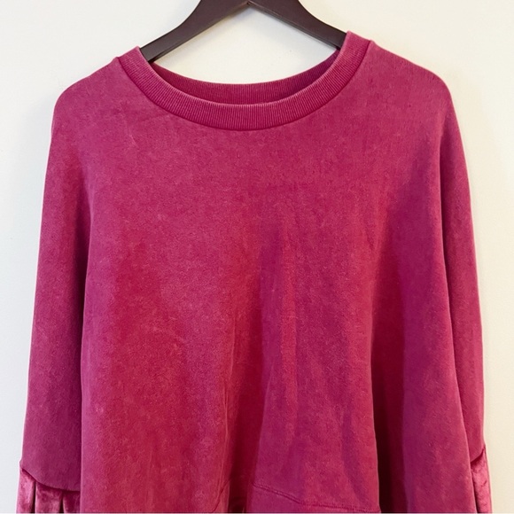 Free People Glorious Bell Sleeve Pullover in Washed Berry Pink Size Medium - Picture 3 of 11